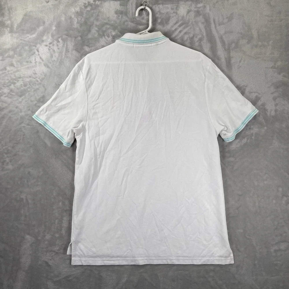 Criquet Shirt Mens XL Polo White Short Sleeve 100% Pima Cotton Chest Pocket Peru